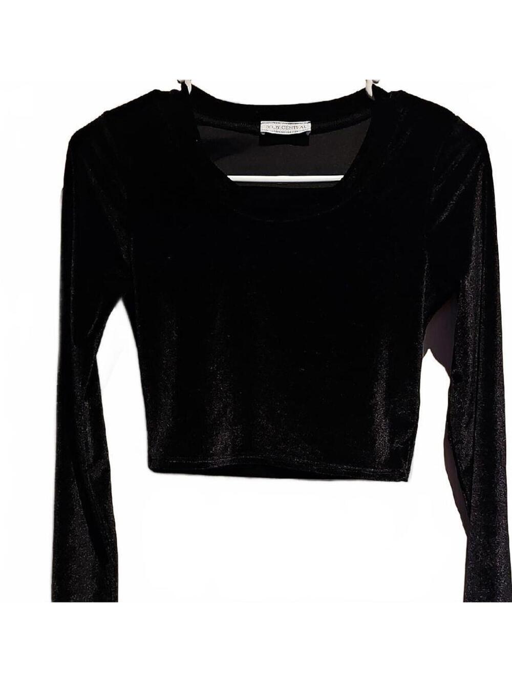 Elegant Black Velvet Crop Top
